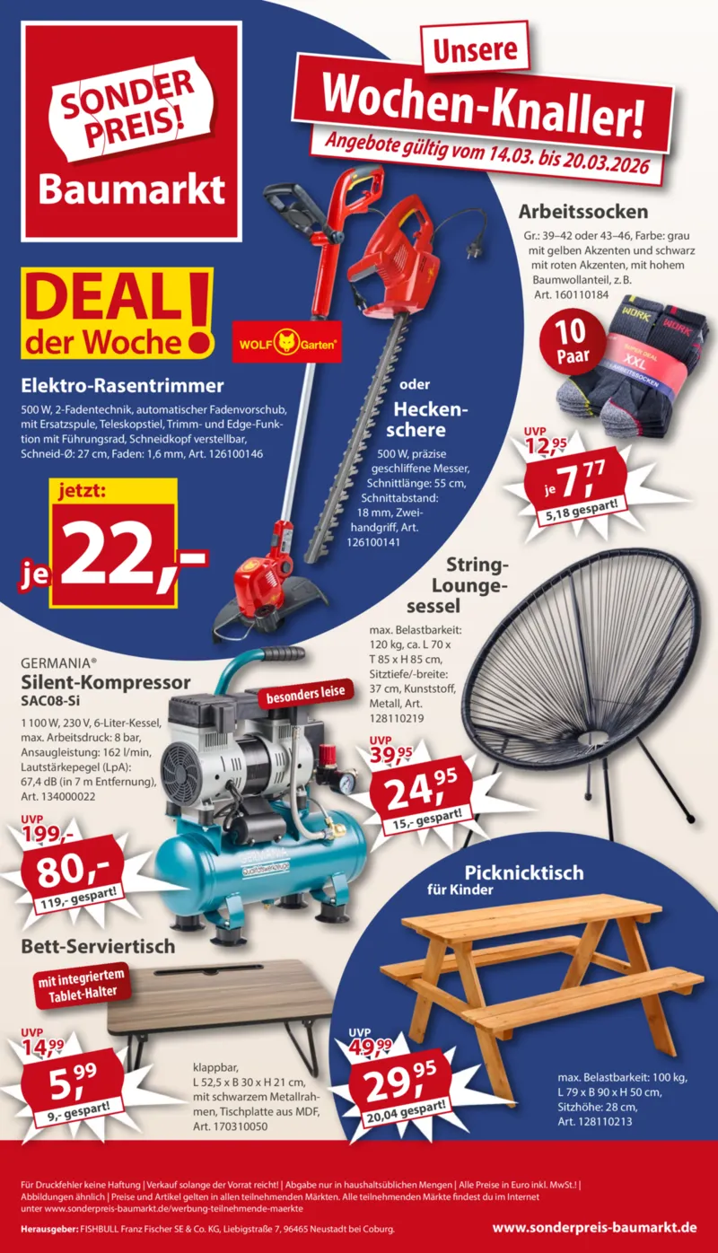 Sonderpreis Baumarkt Prospekt vom 14.03.2026, Seite 1