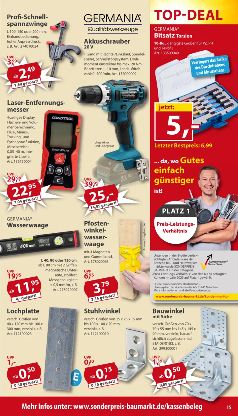 Sonderpreis Baumarkt Prospekt vom 21.03.2026, Seite 15