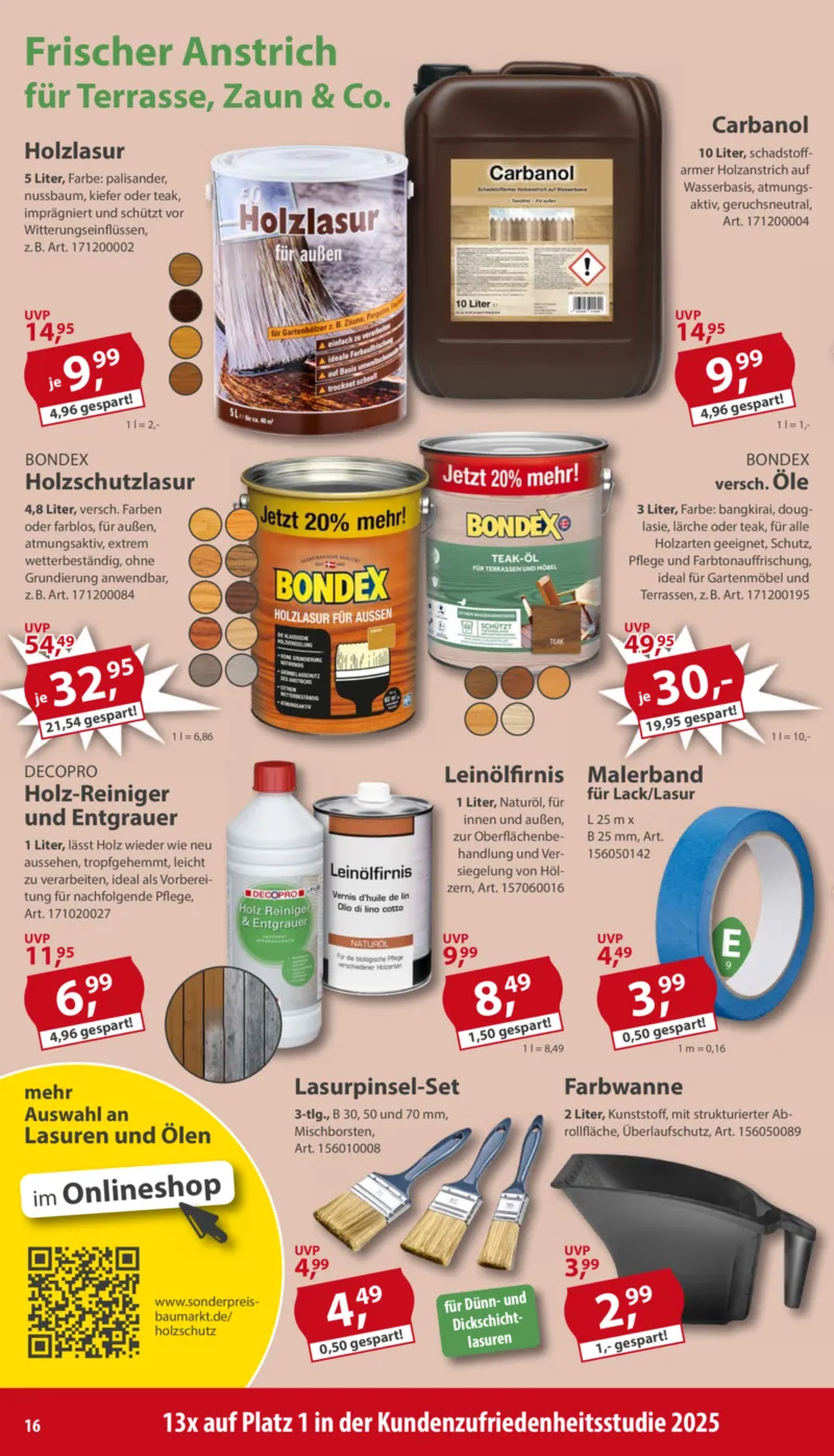 Sonderpreis Baumarkt Prospekt vom 21.03.2026, Seite 16