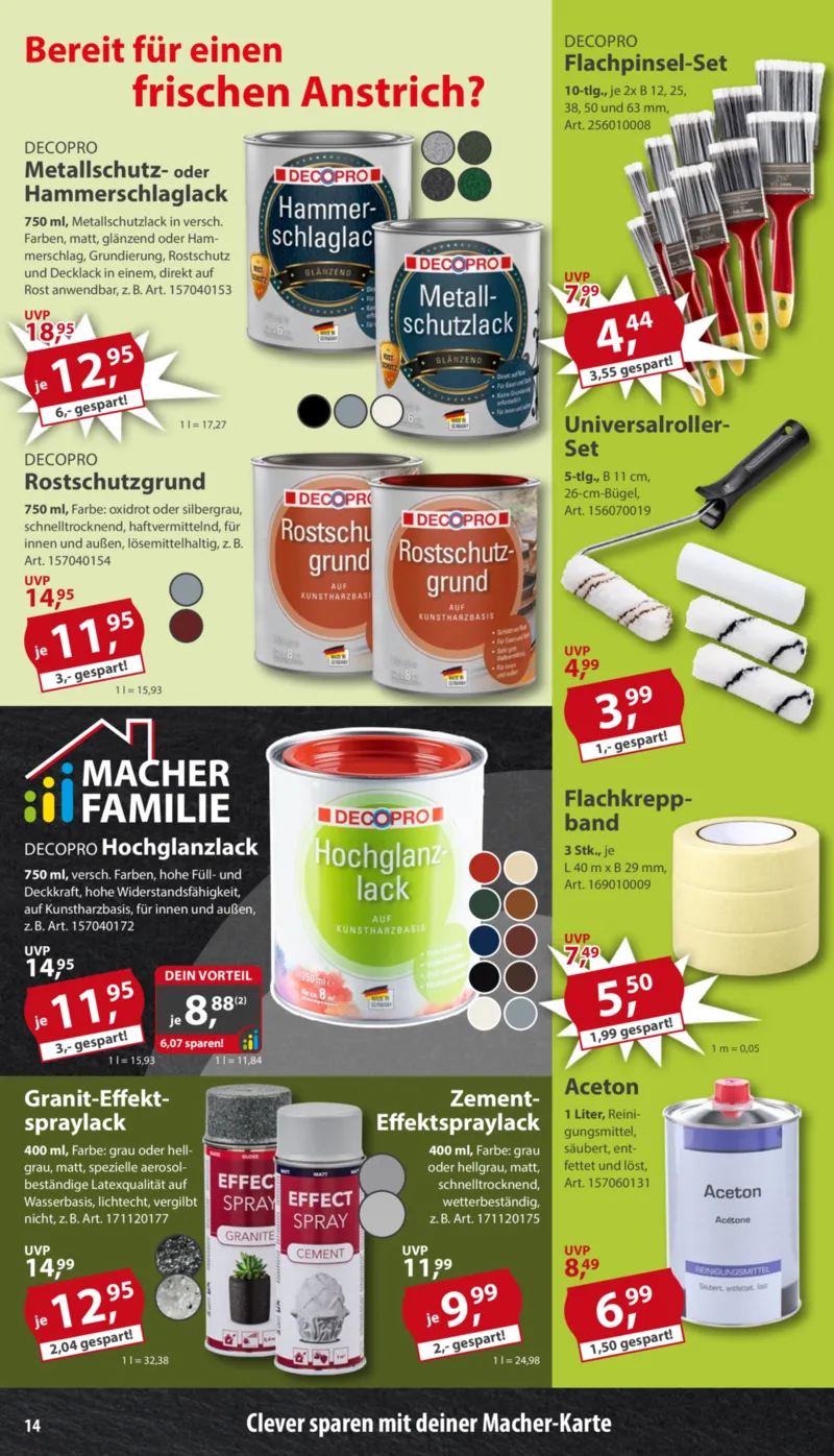 Sonderpreis Baumarkt Prospekt vom 28.03.2026, Seite 14