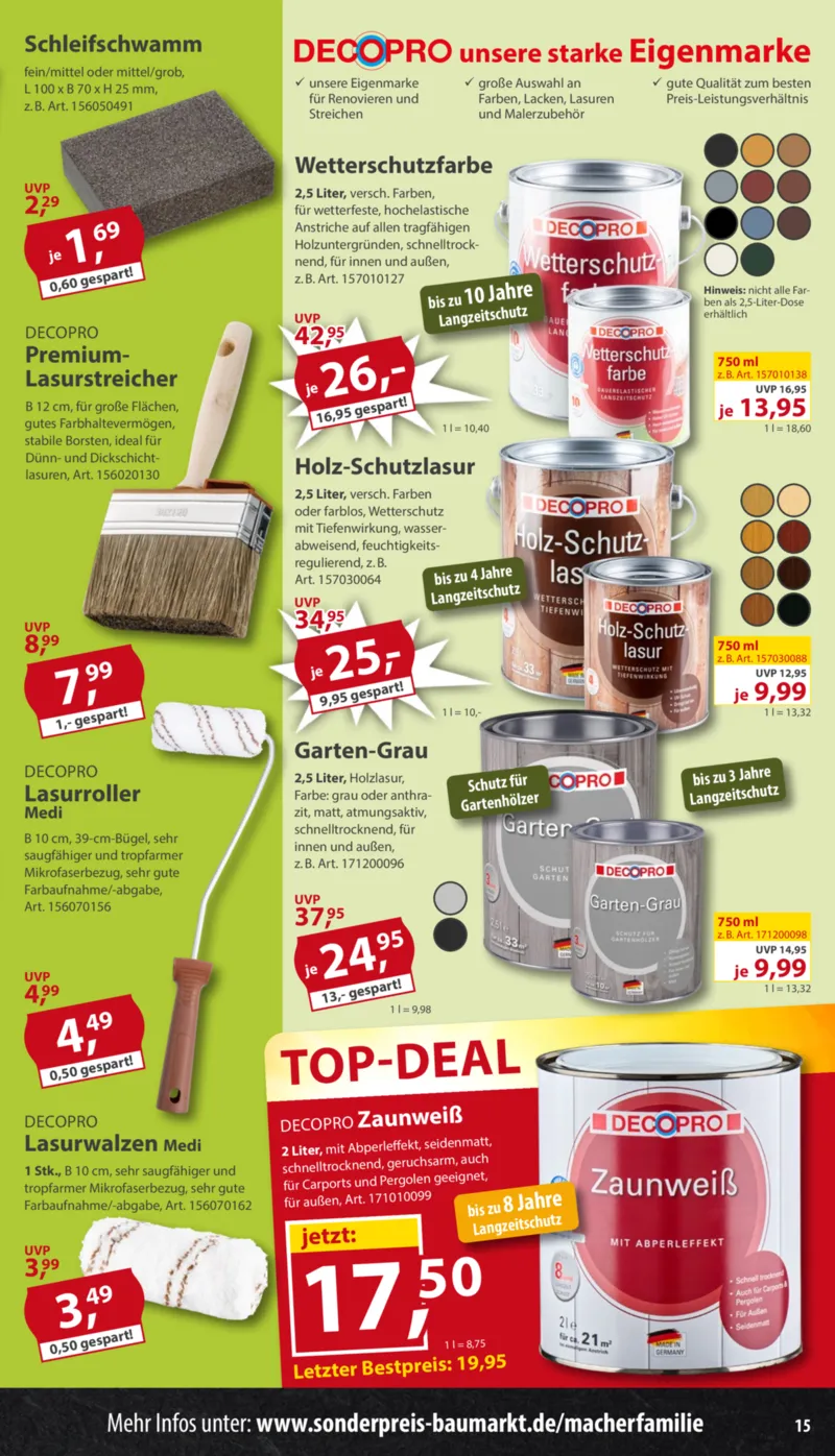 Sonderpreis Baumarkt Prospekt vom 28.03.2026, Seite 15