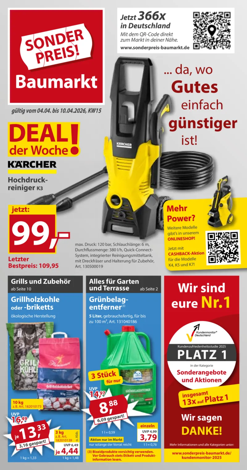 Sonderpreis Baumarkt Prospekt vom 04.04.2026, Seite 1