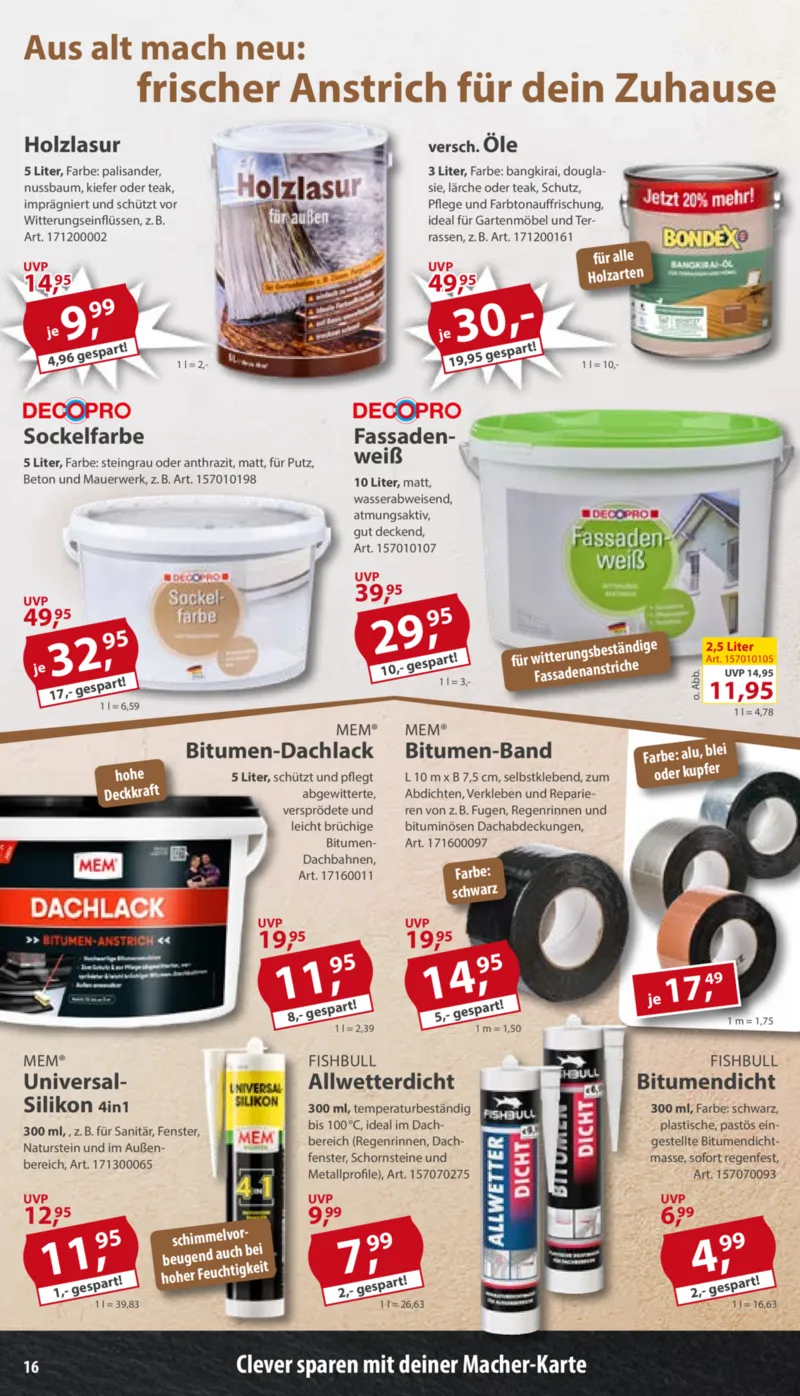 Sonderpreis Baumarkt Prospekt vom 04.04.2026, Seite 16