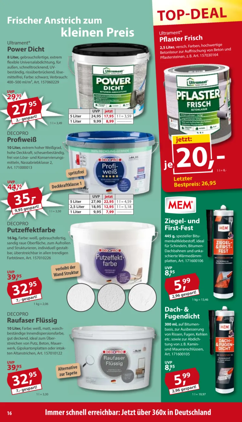 Sonderpreis Baumarkt Prospekt vom 11.04.2026, Seite 16