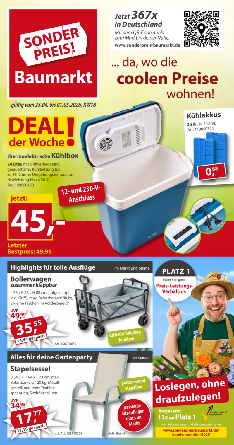 Sonderpreis Baumarkt Prospekt vom 25.04.2026, Seite 1
