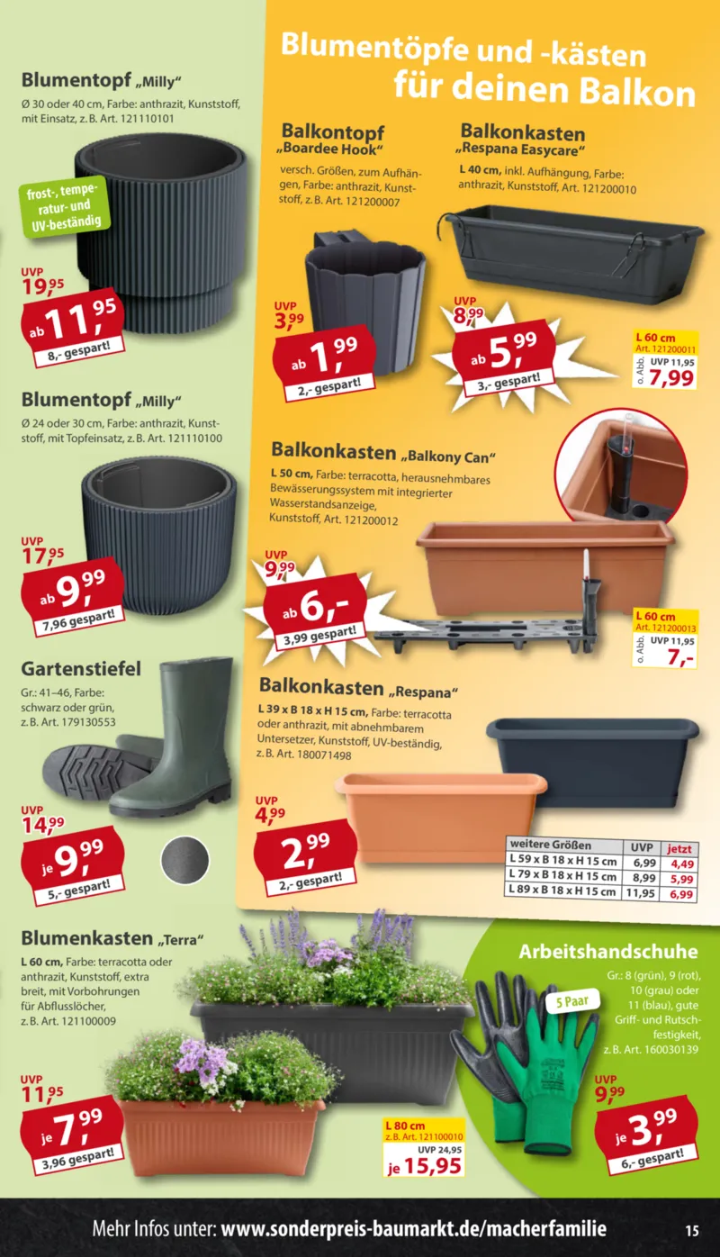 Sonderpreis Baumarkt Prospekt vom 25.04.2026, Seite 15