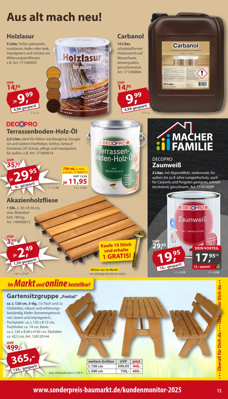 Sonderpreis Baumarkt Prospekt vom 02.05.2026, Seite 13