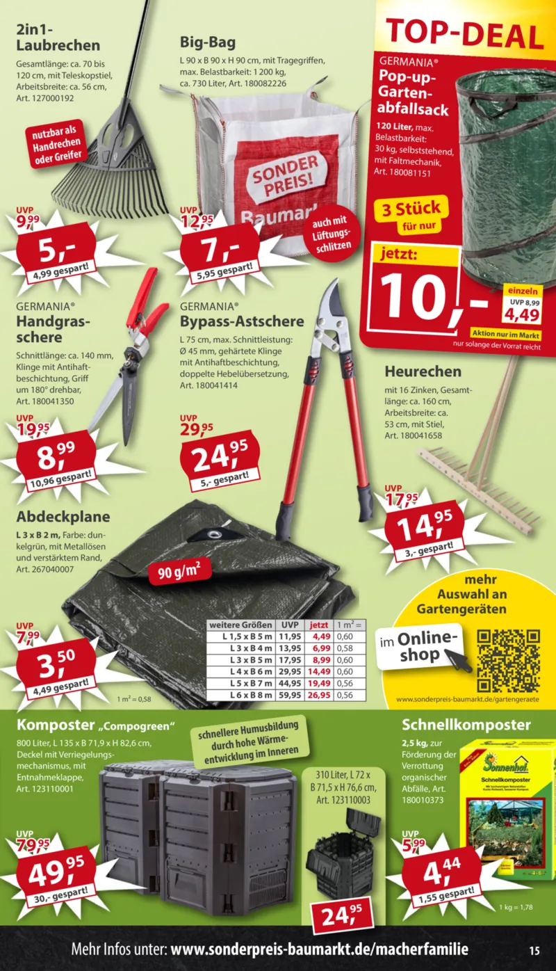 Sonderpreis Baumarkt Prospekt vom 09.05.2026, Seite 15