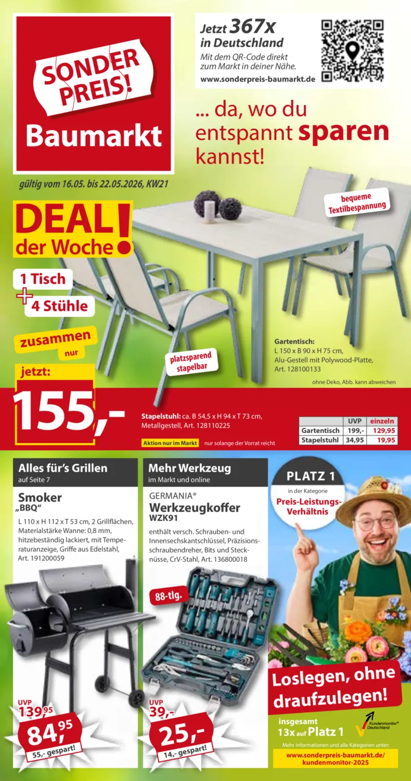 Sonderpreis Baumarkt Prospekt vom 16.05.2026, Seite 1