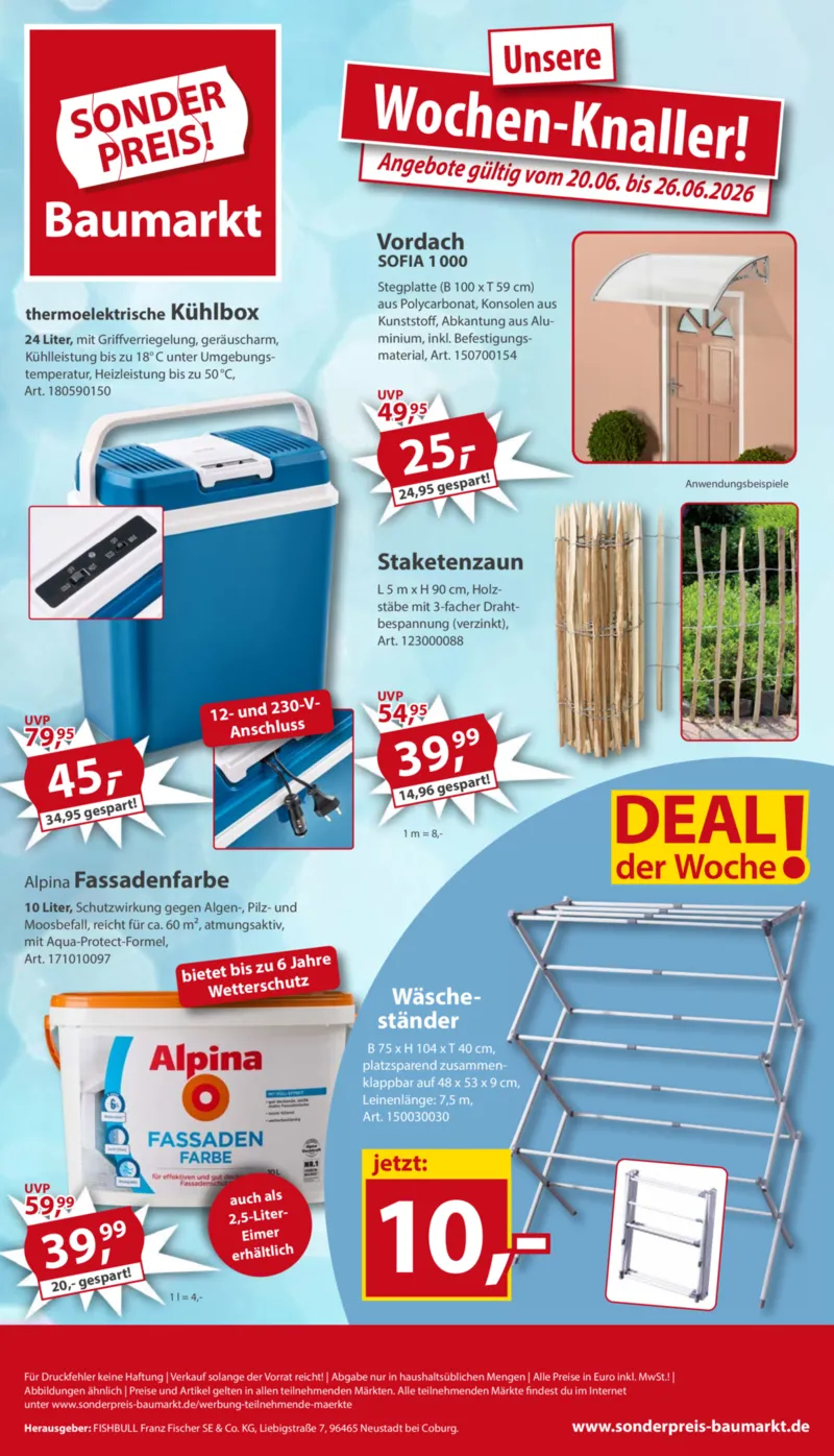 Sonderpreis Baumarkt Prospekt vom 20.06.2026, Seite 1