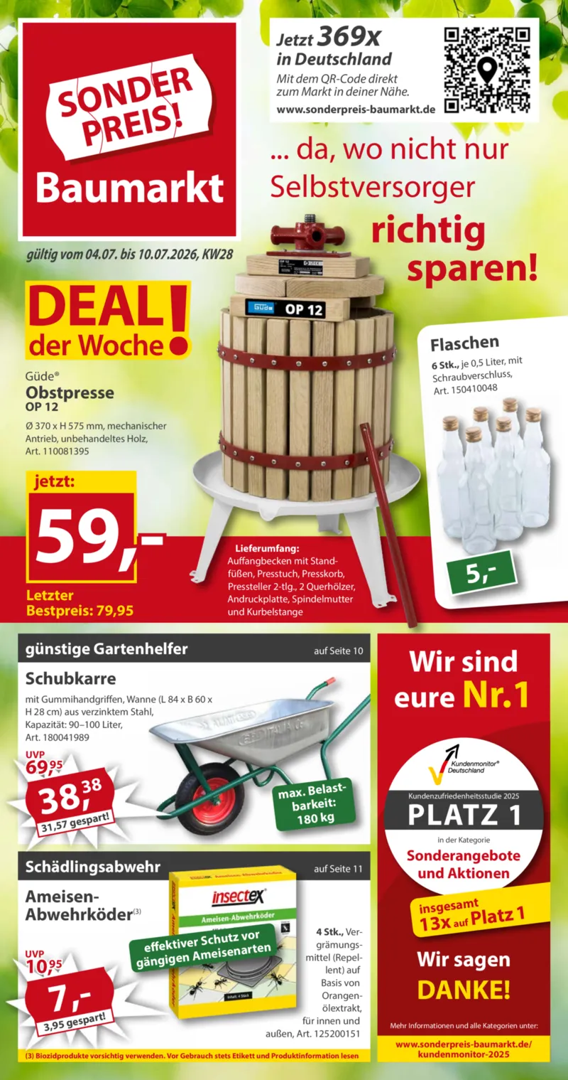 Sonderpreis Baumarkt Prospekt vom 04.07.2026, Seite 1
