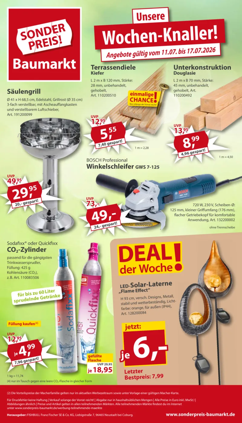 Sonderpreis Baumarkt Prospekt vom 11.07.2026, Seite 1