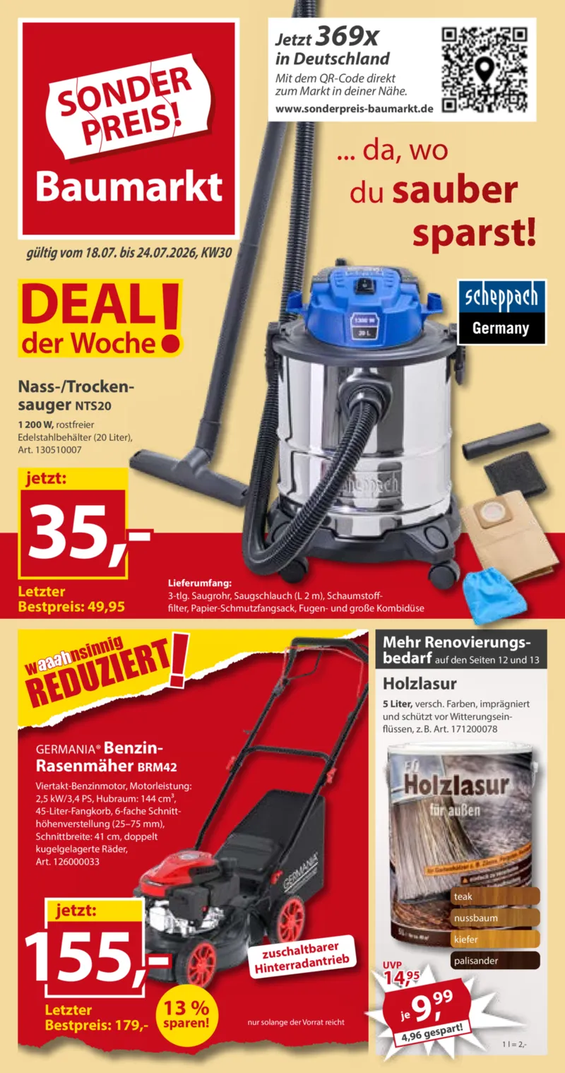Sonderpreis Baumarkt Prospekt vom 18.07.2026, Seite 1