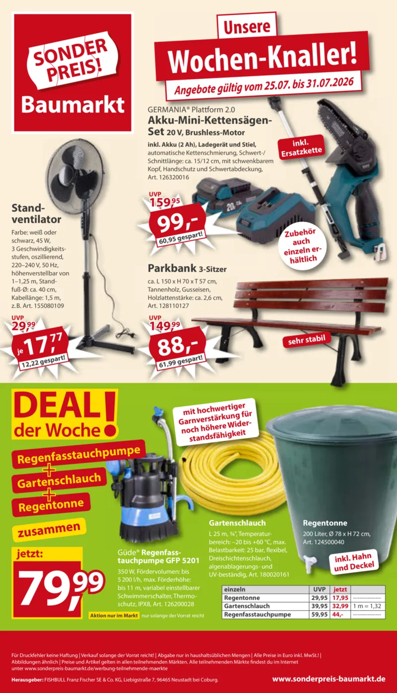 Sonderpreis Baumarkt Prospekt vom 25.07.2026, Seite 1