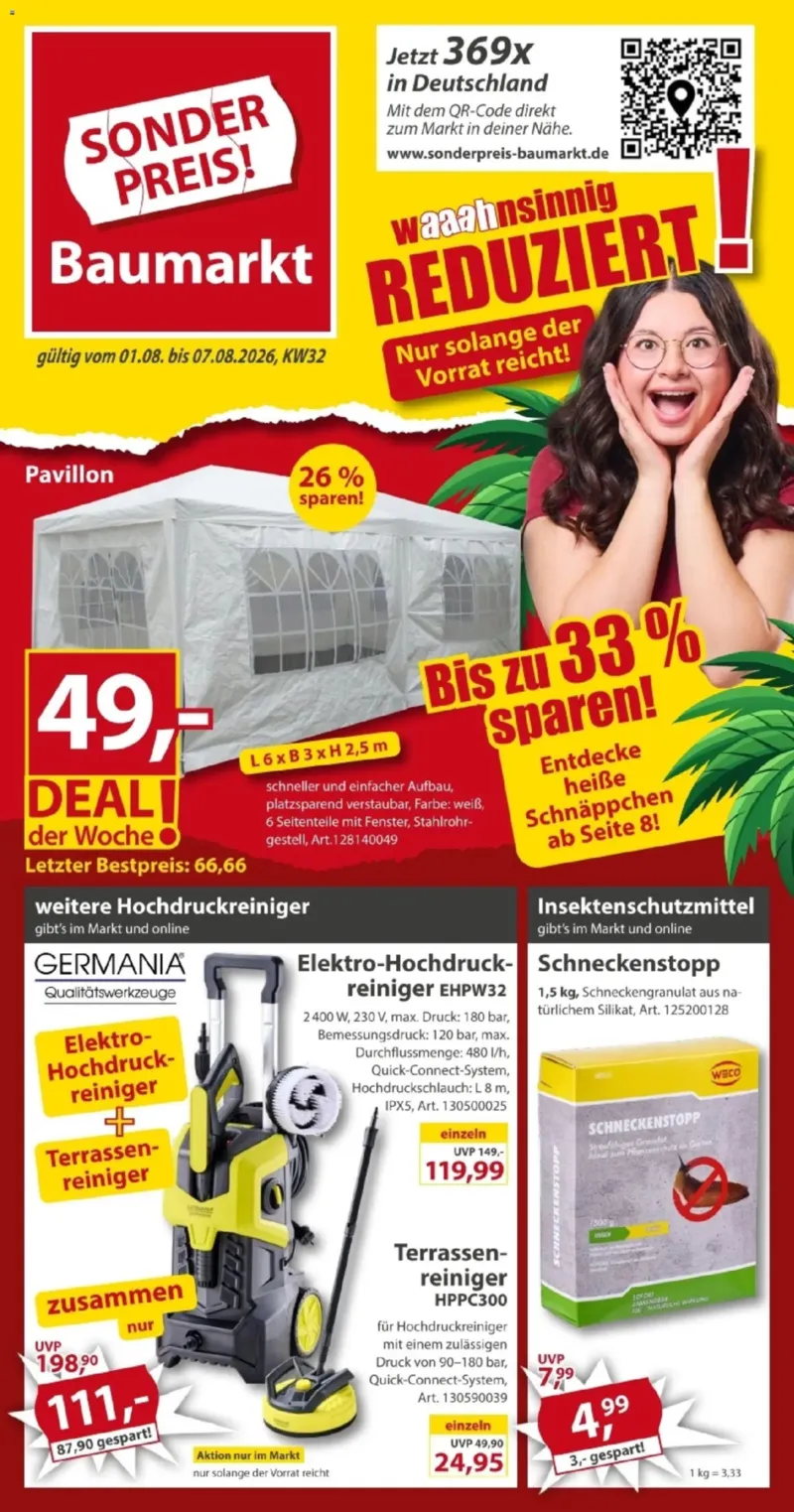 Sonderpreis Baumarkt Prospekt vom 01.08.2026, Seite 1