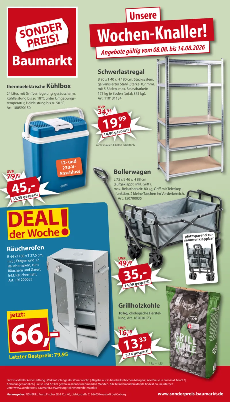 Sonderpreis Baumarkt Prospekt vom 08.08.2026, Seite 1