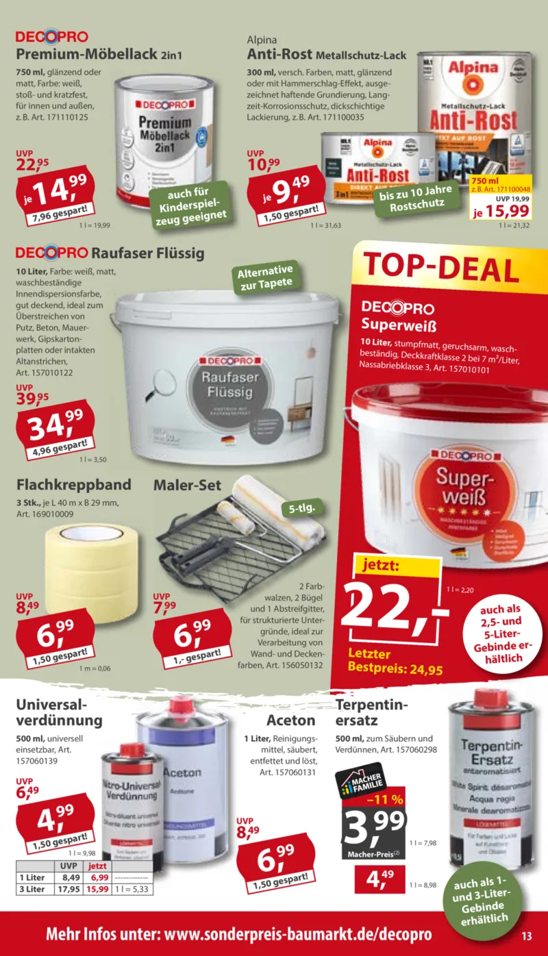 Sonderpreis Baumarkt Prospekt vom 29.08.2026, Seite 13
