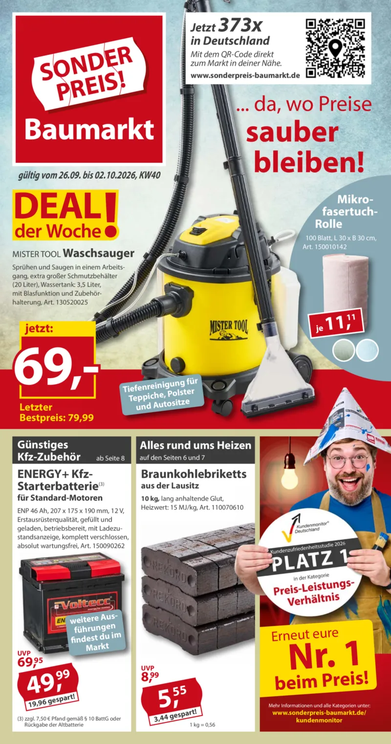 Sonderpreis Baumarkt Prospekt vom 26.09.2026, Seite 1