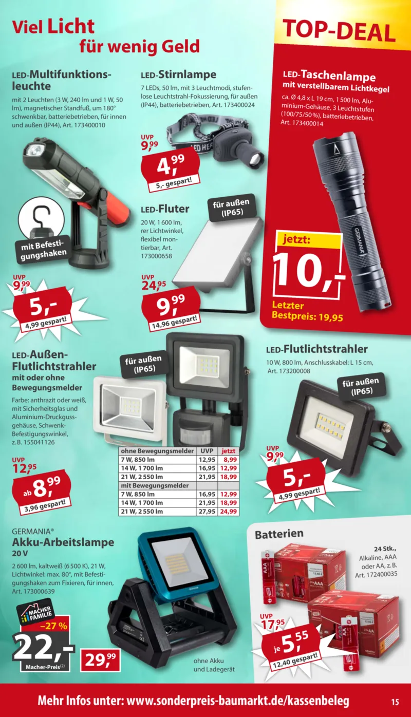 Sonderpreis Baumarkt Prospekt vom 26.09.2026, Seite 15