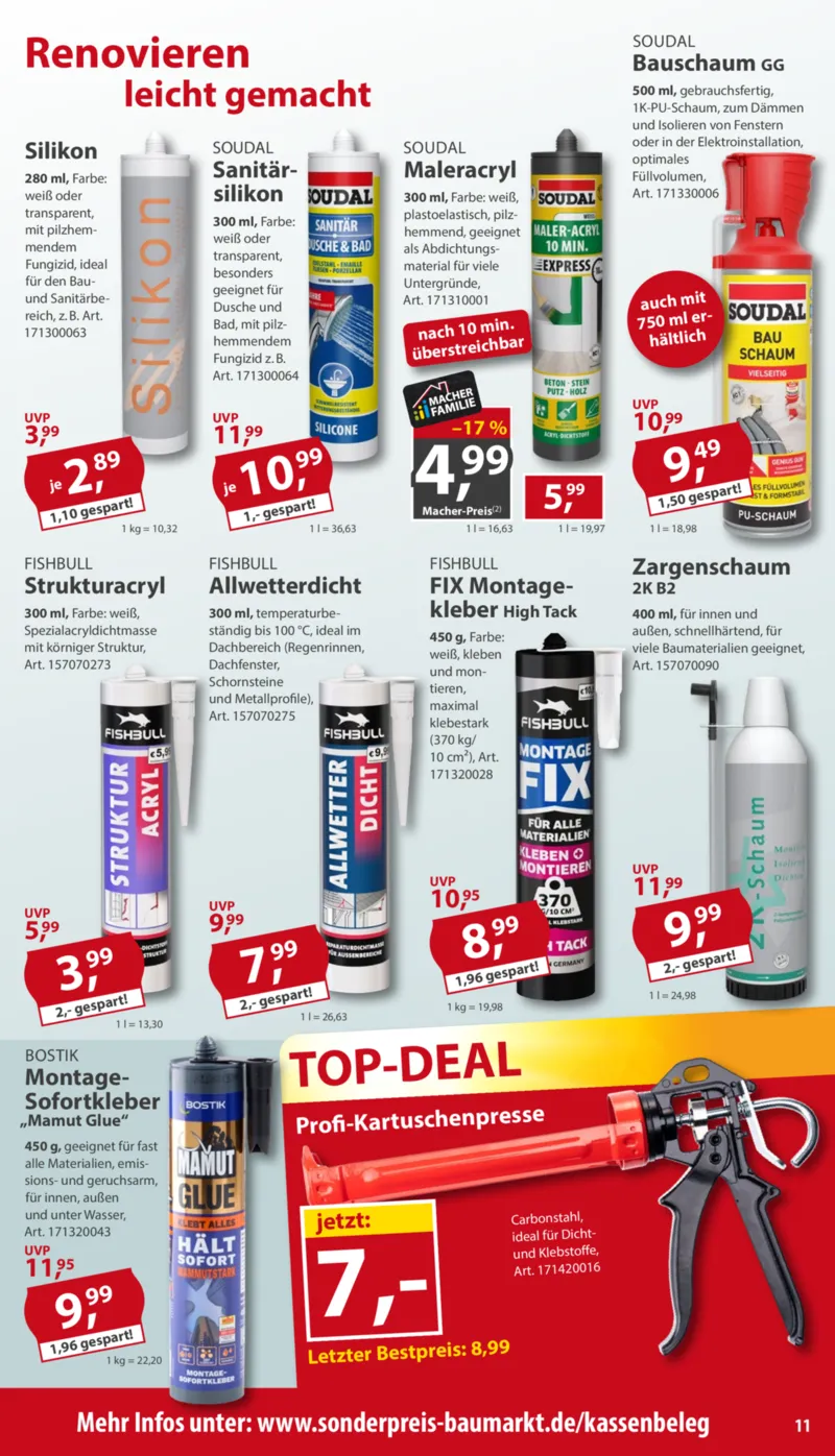 Sonderpreis Baumarkt Prospekt vom 03.10.2026, Seite 11