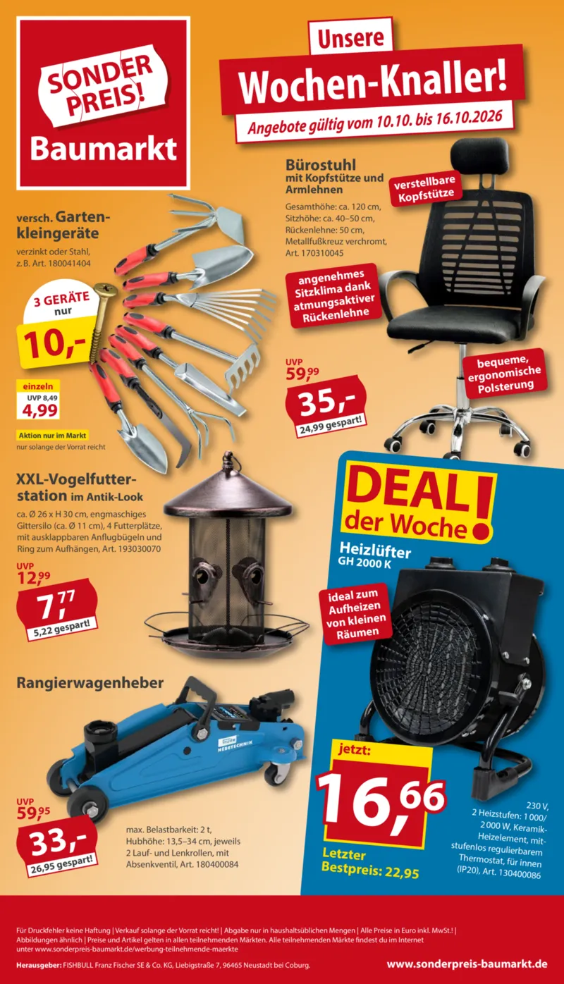 Sonderpreis Baumarkt Prospekt vom 10.10.2026, Seite 1