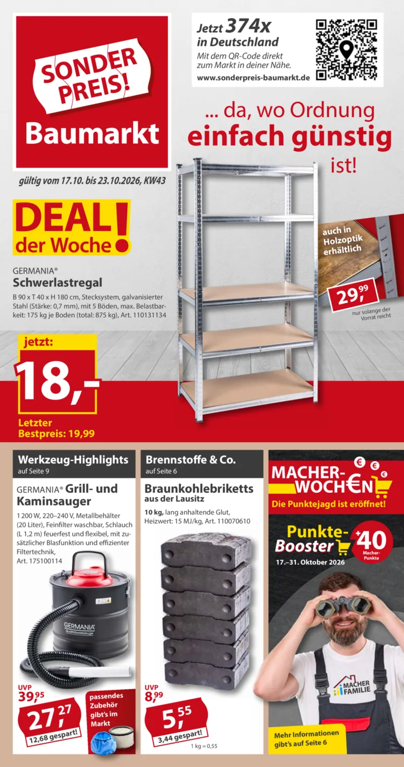 Sonderpreis Baumarkt Prospekt vom 17.10.2026, Seite 1