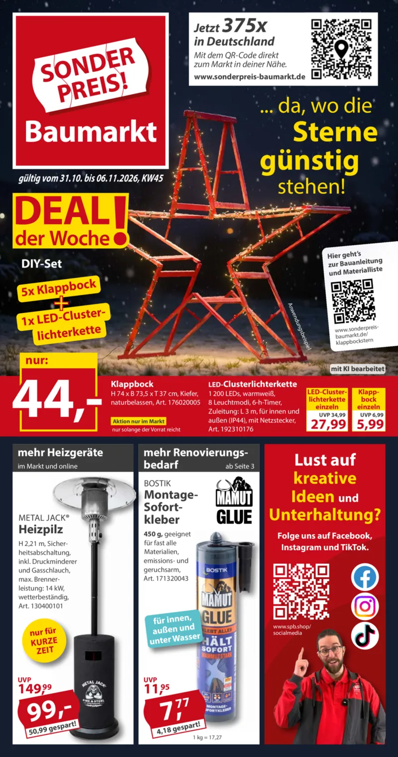 Sonderpreis Baumarkt Prospekt vom 31.10.2026, Seite 1