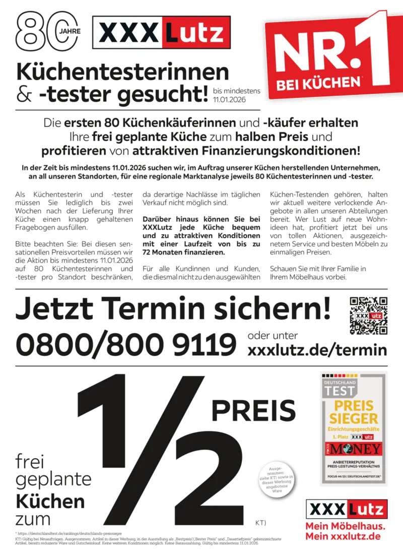 XXXLutz Prospekt vom 20.12.2025, Seite 1