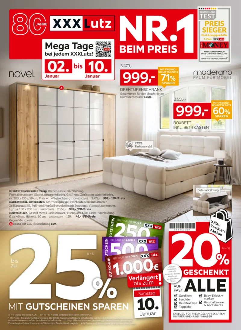 XXXLutz Prospekt vom 02.01.2026, Seite 1
