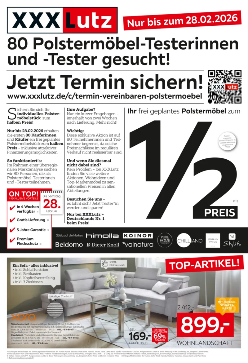 XXXLutz Prospekt vom 15.02.2026, Seite 1