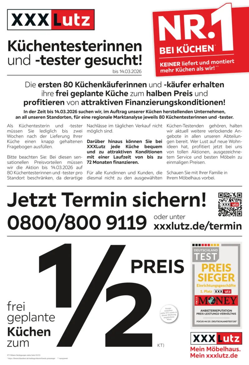 XXXLutz Prospekt vom 01.03.2026, Seite 1
