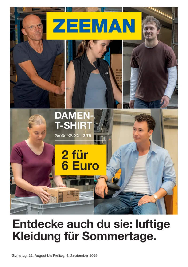 Zeeman Prospekt vom 22.08.2026, Seite 1