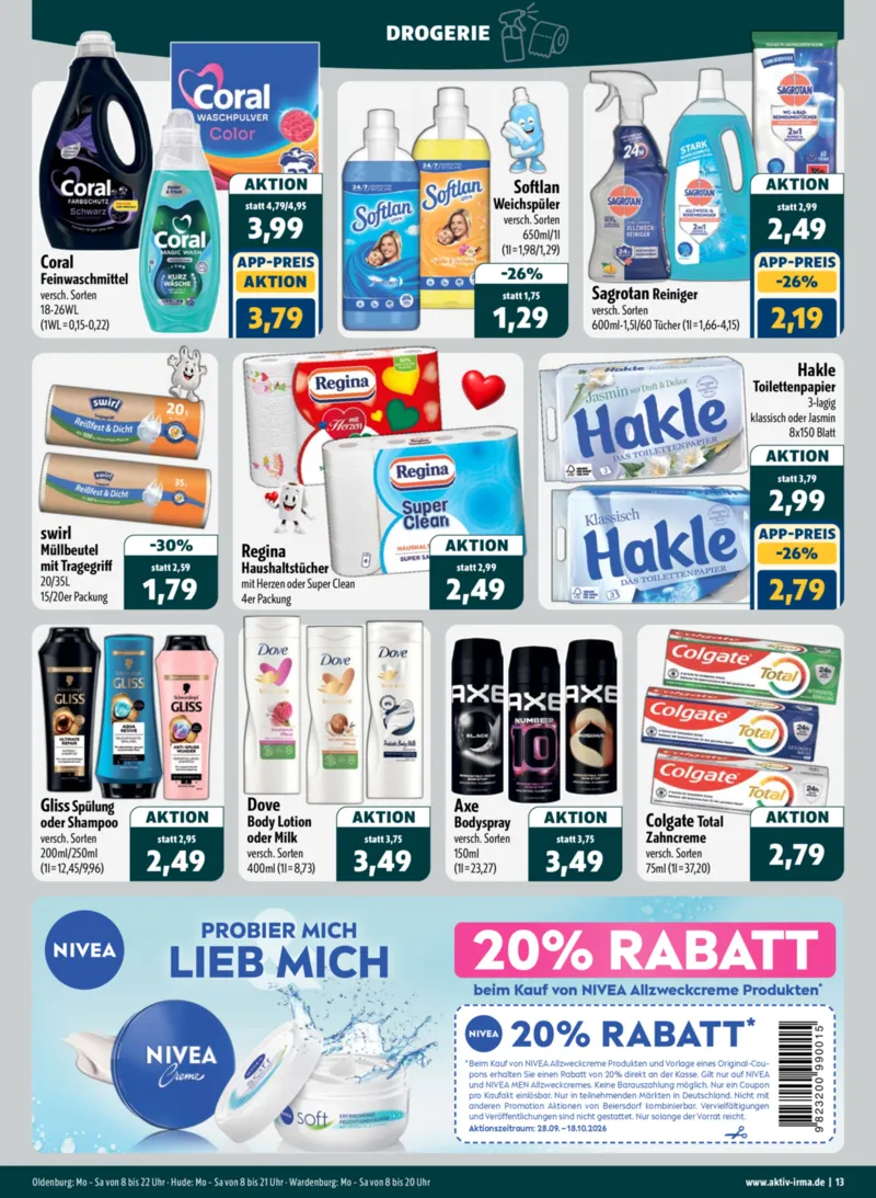 aktiv & irma Prospekt vom 28.09.2026, Seite 13