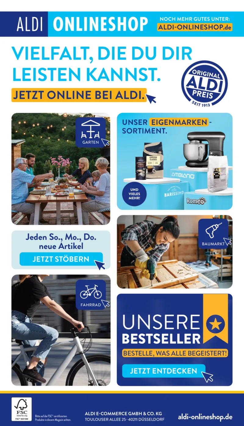 ALDI Onlineshop Prospekt vom 11.11.2024, Seite 1