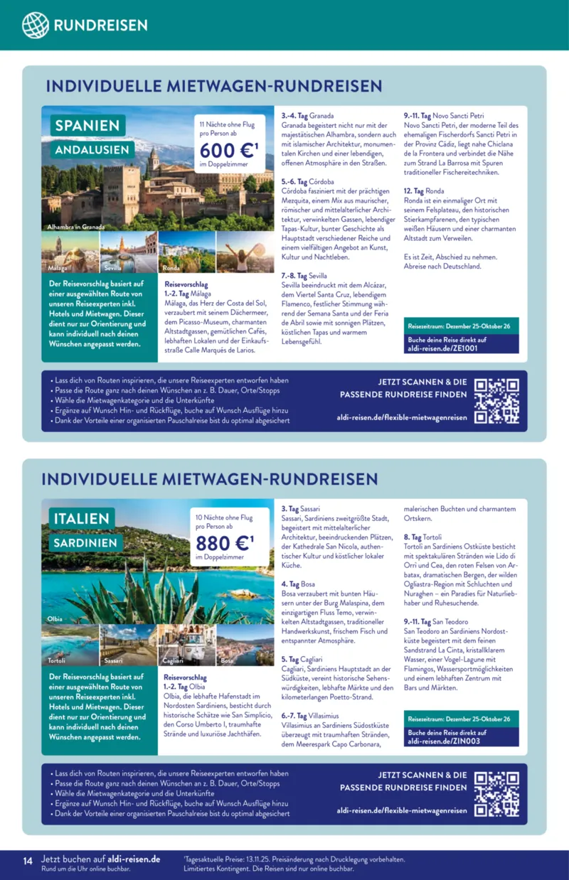 ALDI Reisen Prospekt vom 01.12.2025, Seite 14