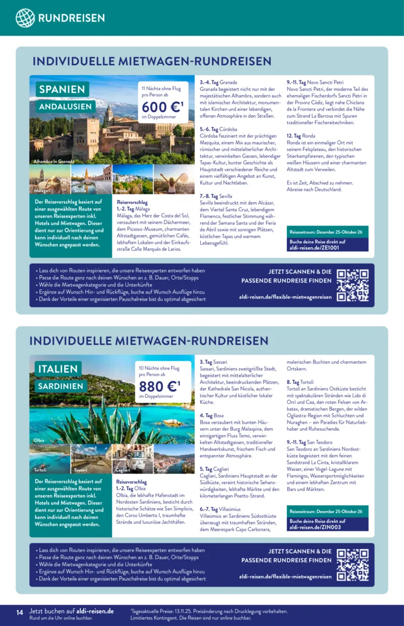 ALDI Reisen Prospekt vom 01.12.2025, Seite 14
