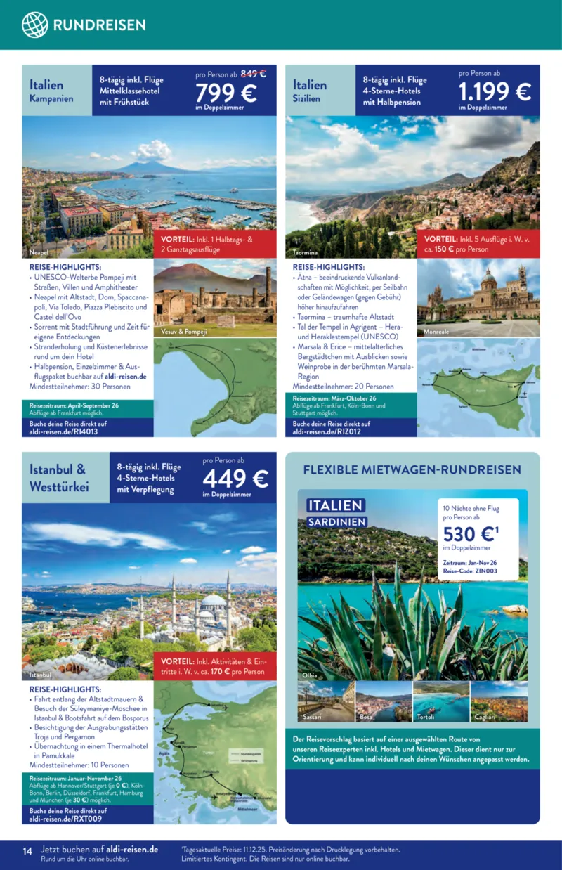 ALDI Reisen Prospekt vom 01.01.2026, Seite 14