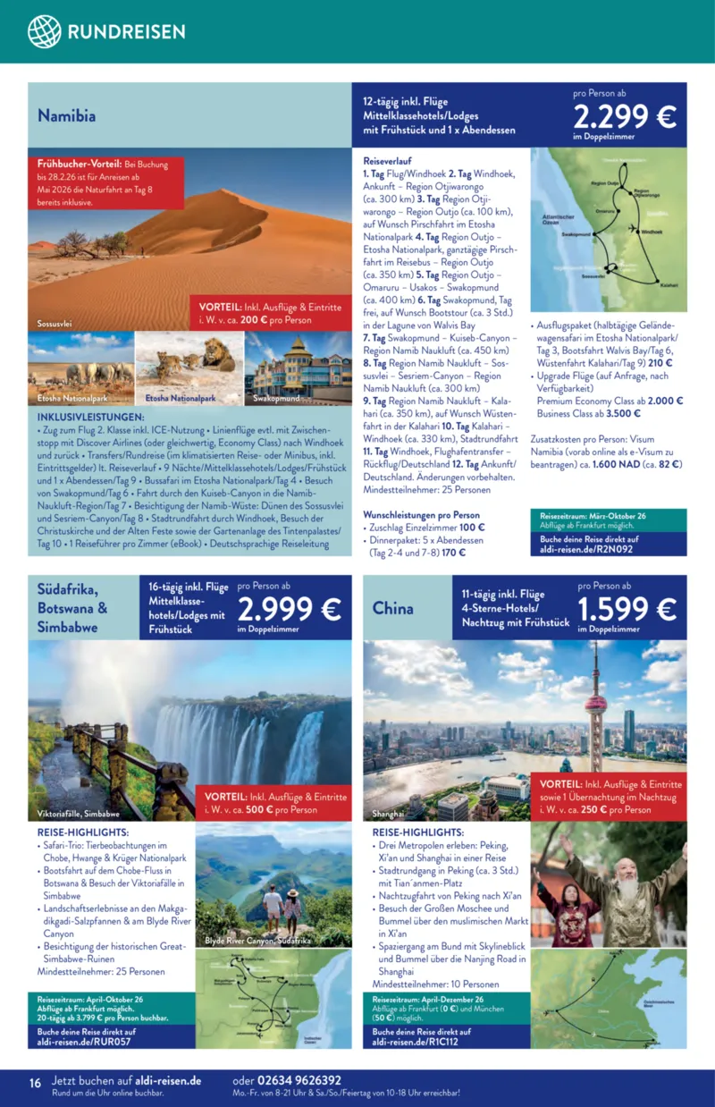 ALDI Reisen Prospekt vom 01.01.2026, Seite 16