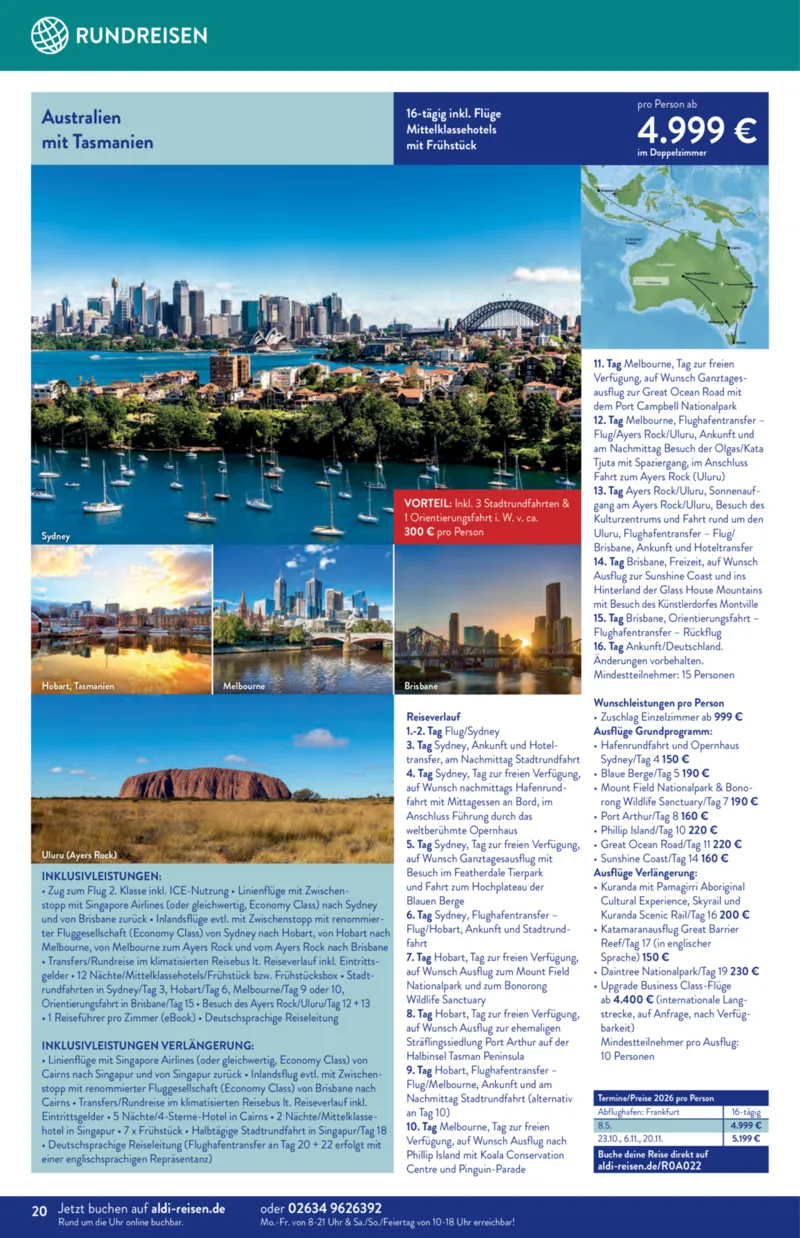ALDI Reisen Prospekt vom 01.01.2026, Seite 20