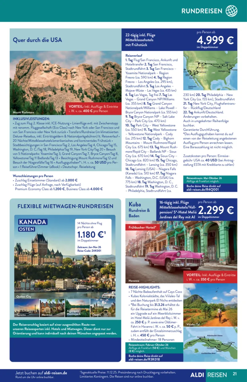 ALDI Reisen Prospekt vom 01.01.2026, Seite 21
