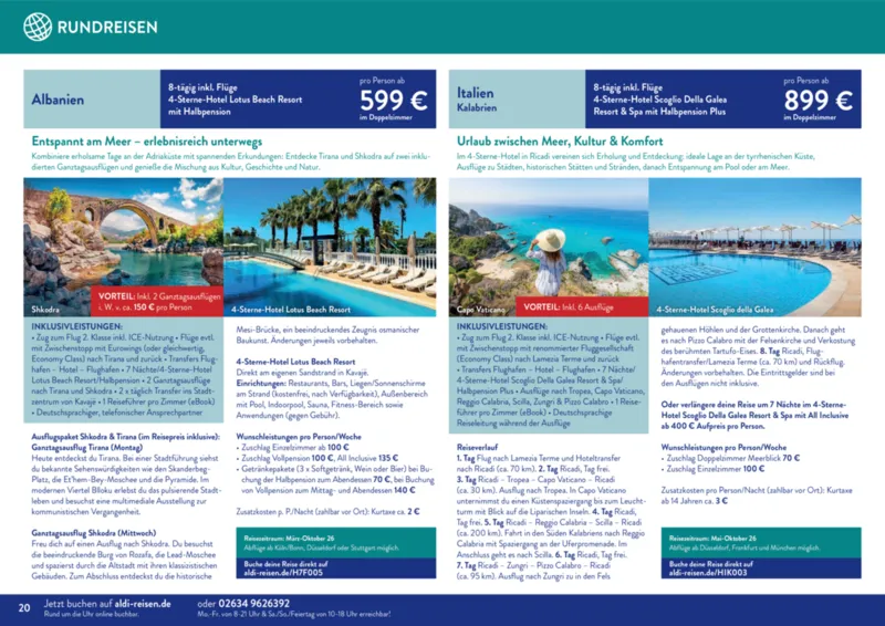 ALDI Reisen Prospekt vom 01.01.2026, Seite 20