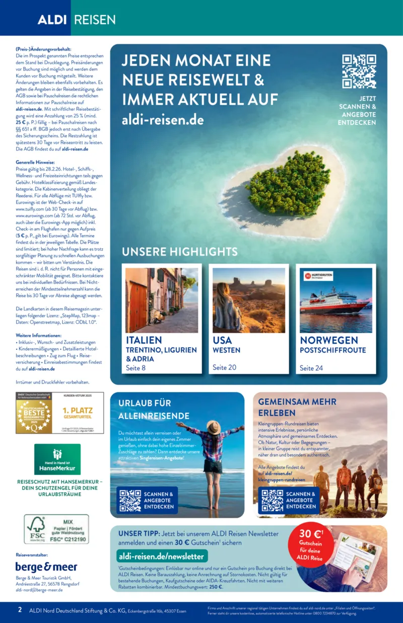 ALDI Reisen Prospekt vom 01.02.2026, Seite 2