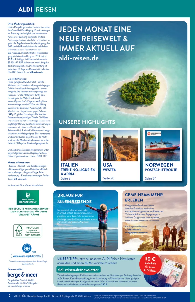 ALDI Reisen Prospekt vom 01.02.2026, Seite 2