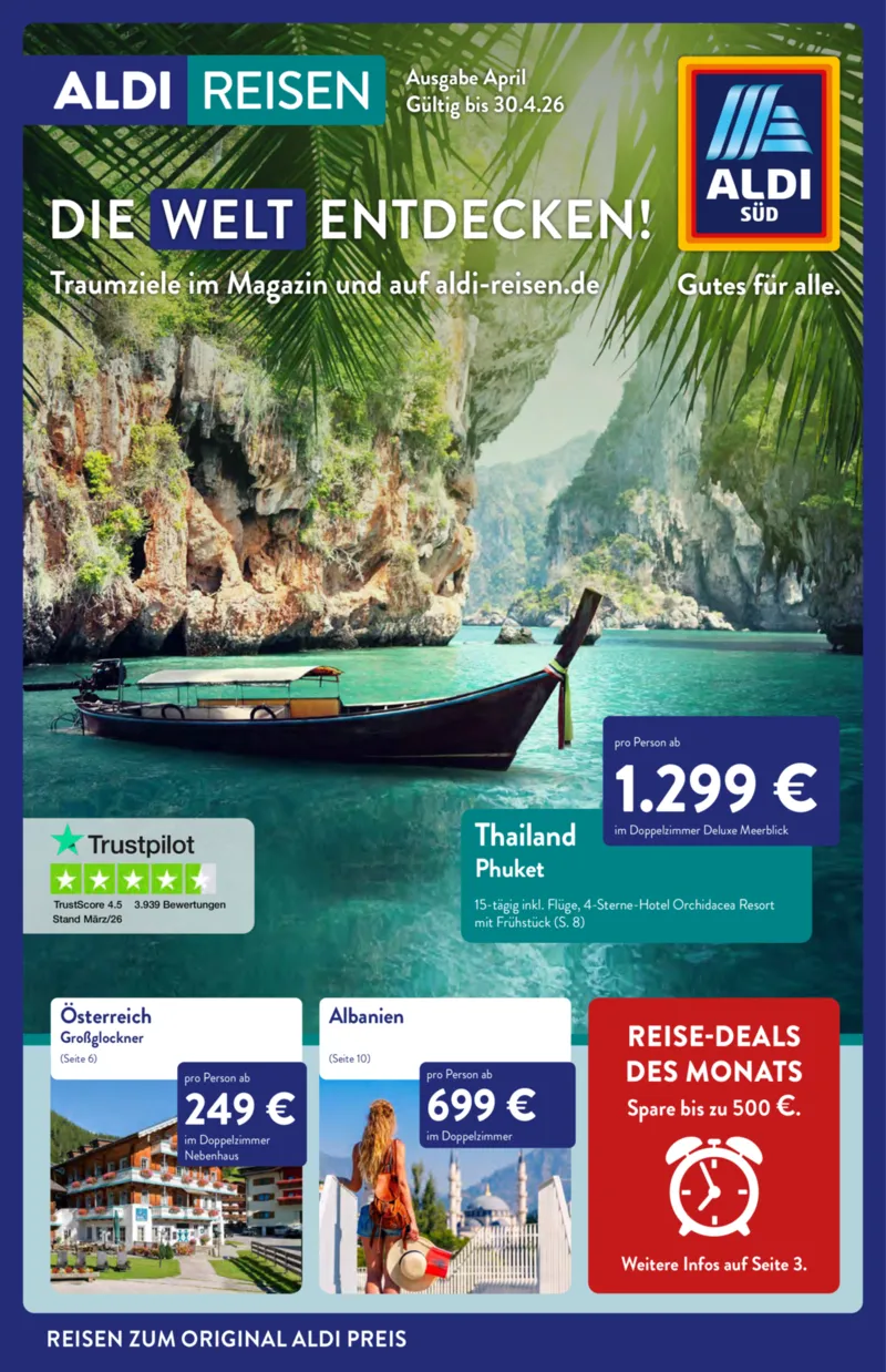 ALDI Reisen Prospekt vom 01.04.2026, Seite 1