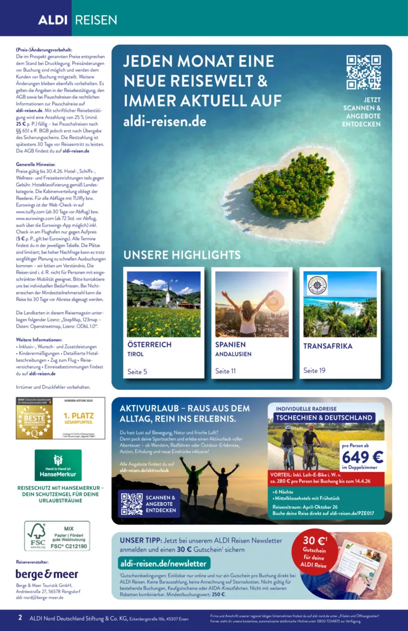 ALDI Reisen Prospekt vom 01.04.2026, Seite 2