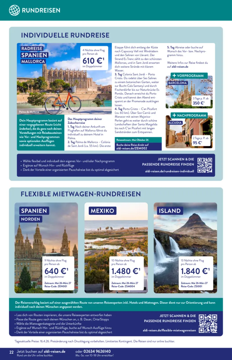 ALDI Reisen Prospekt vom 01.05.2026, Seite 22