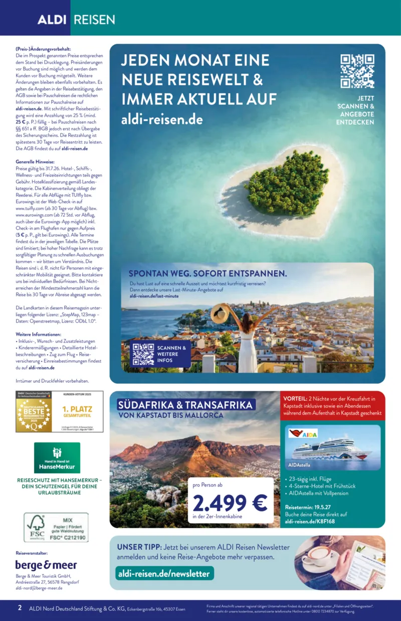 ALDI Reisen Prospekt vom 01.07.2026, Seite 2