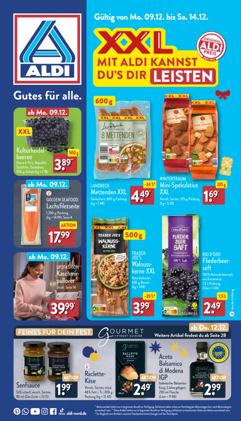 ALDI Nord Prospekt vom 09.12.2024, Seite 1