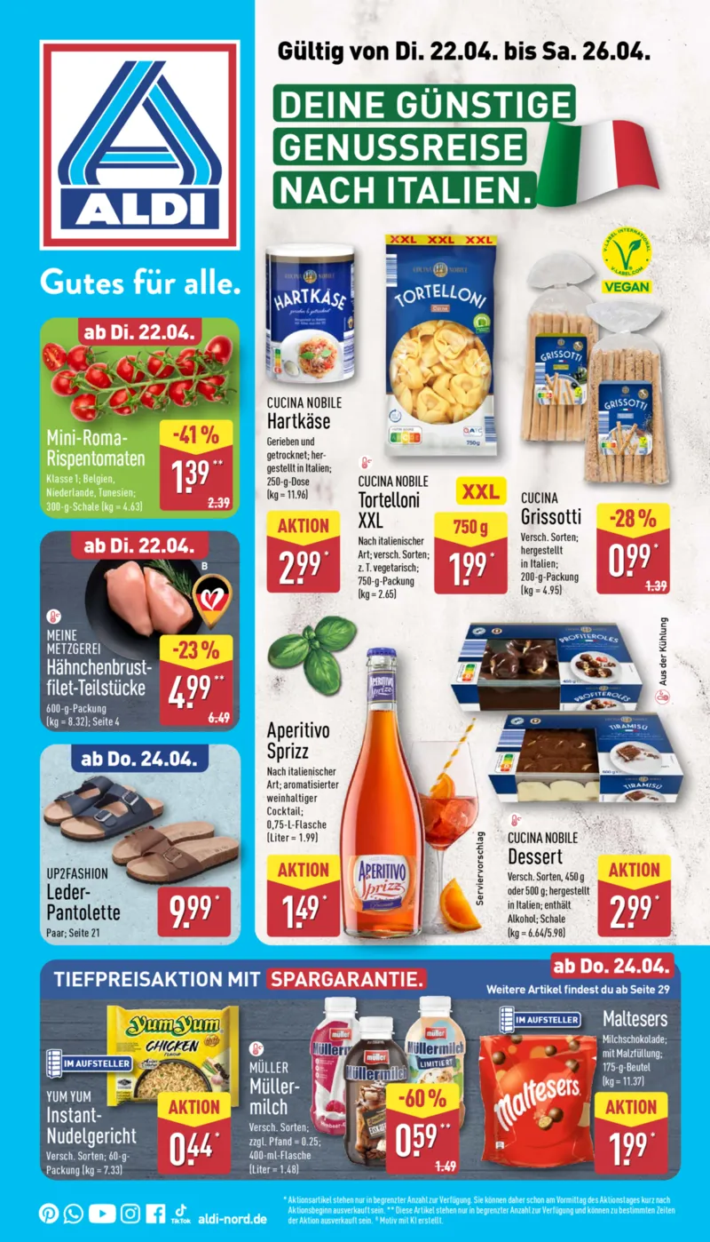 ALDI Nord Prospekt vom 22.04.2025, Seite 1