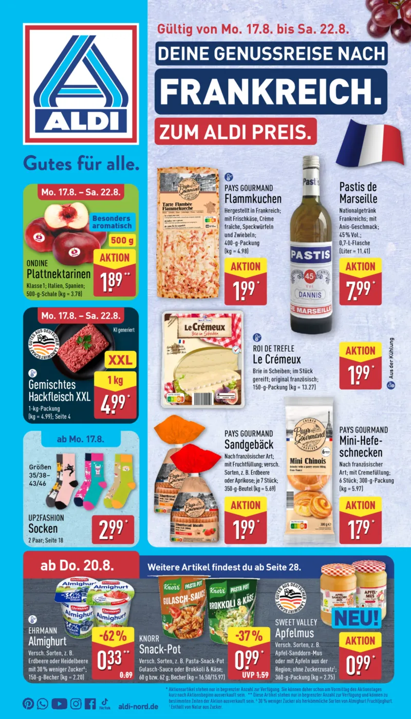ALDI Nord Prospekt vom 17.08.2026, Seite 1